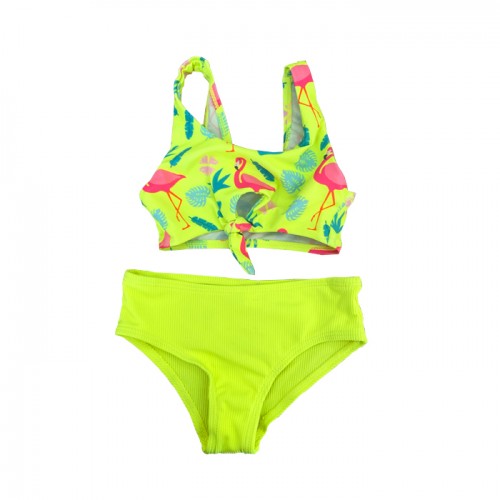 bikini green flamingo